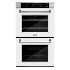 ZLINE 30 in. Professional True Convection Double Wall Oven with Air Fry and Self Clean in Stainless Steel with White Mat