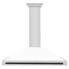 ZLINE Autograph Edition 48 in. Convertible Stainless Steel Range Hood with White Matte Shell and Matte Black Accents - KB4STZ-WM48-MB - The Home Selection