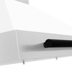 ZLINE Autograph Edition 30 in. Convertible Stainless Steel Range Hood with White Matte Shell and Matte Black Accents - KB4STZ-WM30-MB - The Home Selection