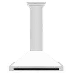 ZLINE Autograph Edition 36 in. Convertible Stainless Steel Range Hood with White Matte Shell and Matte Black Accents - KB4STZ-WM36-MB - The Home Selection
