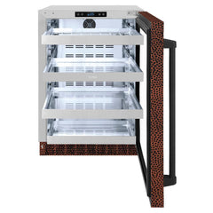 ZLINE 24 in. Touchstone 151 Can Beverage Fridge With Hand Hammered Copper Glass Door - RBSO-HH-24 - The Home Selection