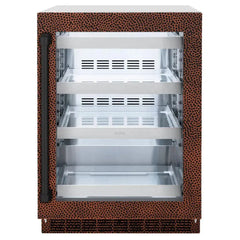 ZLINE 24 in. Touchstone 151 Can Beverage Fridge With Hand Hammered Copper Glass Door - RBSO-HH-24 - The Home Selection