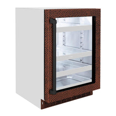 ZLINE 24 in. Touchstone 151 Can Beverage Fridge With Hand Hammered Copper Glass Door - RBSO-HH-24 - The Home Selection