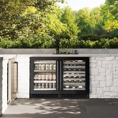 ZLINE 24 in. Touchstone Dual Zone 44 Bottle Wine Cooler With Black Stainless Steel Glass Door - RWDO-BS-24