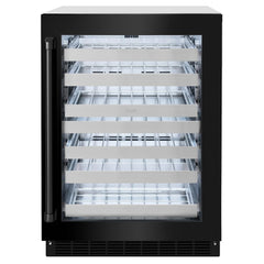 ZLINE 24 in. Touchstone Dual Zone 44 Bottle Wine Cooler With Black Stainless Steel Glass Door - RWDO-BS-24