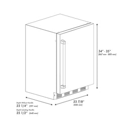 ZLINE 24 in. Touchstone 151 Can Beverage Fridge With Solid Stainless Steel Door - RBSO-ST-24