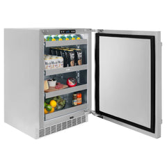 ZLINE 24 in. Touchstone 151 Can Beverage Fridge With Solid Stainless Steel Door - RBSO-ST-24
