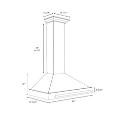 ZLINE 36 in. Convertible Satin Stainless Steel Wall Mount Range Hood with Copper Shell and Stainless Steel Handle - KB4SNX-C-36 - The Home Selection