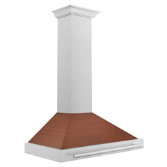 ZLINE 36 in. Convertible Satin Stainless Steel Wall Mount Range Hood with Copper Shell and Stainless Steel Handle - KB4SNX-C-36 - The Home Selection