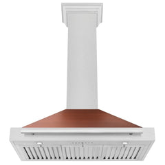 ZLINE 36 in. Convertible Satin Stainless Steel Wall Mount Range Hood with Copper Shell and Stainless Steel Handle - KB4SNX-C-36 - The Home Selection