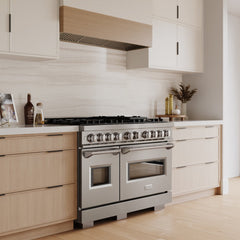 ZLINE 48 in. 6.7 cu. ft. Classic Double Oven Dual Fuel Range with 8 Burner Gas Cooktop in Stainless Steel - CDR48