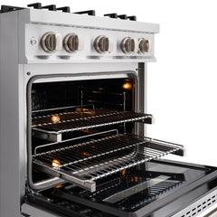 ZLINE 30 in. 4.2 cu. ft. Select Dual Fuel Range with 4 Burner Gas Cooktop and Electric Convection Oven in Stainless Steel - HDR30 - The Home Selection