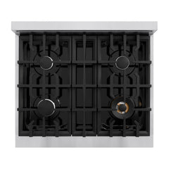ZLINE 30 in. 4.2 cu. ft. Select Dual Fuel Range with 4 Burner Gas Cooktop and Electric Convection Oven in Stainless Steel - HDR30 - The Home Selection