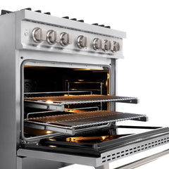 ZLINE 36 in. 5.2 cu. ft. Select Dual Fuel Range with 6 Burner Gas Cooktop and Electric Convection Oven in Stainless Steel - HDR36 - The Home Selection
