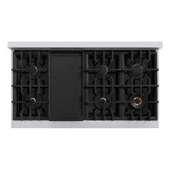 ZLINE 48 in. 6.7 cu. ft. Select Double Oven Dual Fuel Range with 8 Burner Gas Cooktop in Stainless Steel - HDR48 - The Home Selection