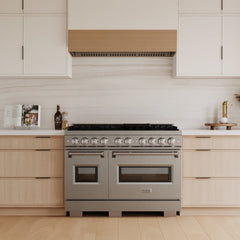 ZLINE 48 in. 6.7 cu. ft. Classic Double Oven Gas Range with 8 Burner Cooktop in Stainless Steel - CGR48