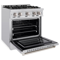 ZLINE 30 in. 4.2 cu. ft. Select Gas Range with 4 Burner Cooktop and Convection Gas Oven in Stainless Steel - HGR30 - The Home Selection