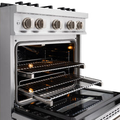 ZLINE 30 in. 4.2 cu. ft. Select Gas Range with 4 Burner Cooktop and Convection Gas Oven in Stainless Steel - HGR30 - The Home Selection
