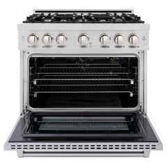 ZLINE 36 in. 5.2 cu. ft. Select Gas Range with 6 Burner Cooktop and Convection Gas Oven in Stainless Steel - HGR36 - The Home Selection