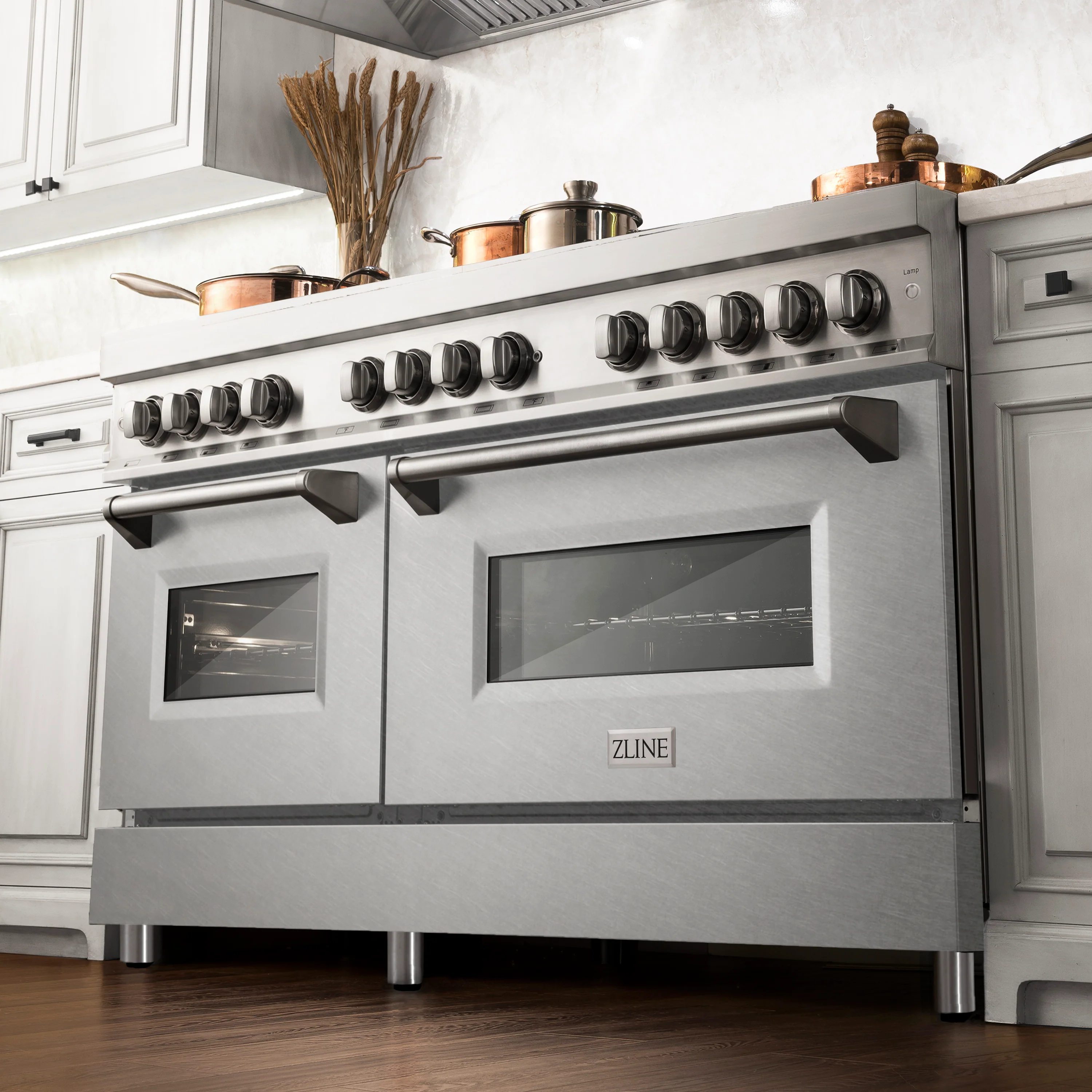 ZLINE 60" 7.4 cu. ft. Dual Fuel Range with Gas Stove and Electric Oven in Fingerprint Resistant Stainless Steel (RA-SN-60)