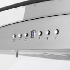 ZLINE 36 in. CrownSound™ Ducted Vent Island Mount Range Hood in Stainless Steel and Glass with Built-in Bluetooth Speakers - GL5iCRN-BT-36 - The Home Selection
