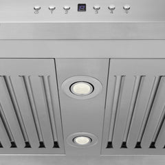 ZLINE 30 in. CrownSound™ Ducted Vent Island Mount Range Hood in Stainless Steel and Glass with Built-in Bluetooth Speakers - GL5iCRN-BT-30 - The Home Selection