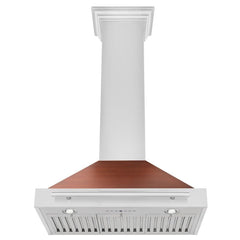 ZLINE 30 in. Convertible Stainless Steel Range Hood with Copper Shell and Stainless Steel Handle - KB4STX-C-30 - The Home Selection