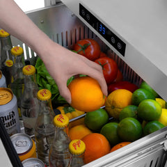 ZLINE 24 in. Touchstone 168 Can Outdoor-Rated Dual Refrigerator Drawer with White Matte Doors - RDSO