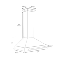 ZLINE 36 in. Convertible Black Stainless Steel Wall Mount Range Hood With Black Stainless Steel Handle - BSKB4X-36