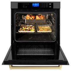 (archived) ZLINE 30" Autograph Edition Single Wall Oven with Self Clean and True Convection in Black Stainless Steel (AWSZ-30-BS) - The Home Selection
