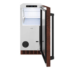 ZLINE 15 in. Touchstone Gourmet Ice Maker with Drain Pump and Hand Hammered Copper Door - IGMD-HH-15 - The Home Selection
