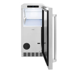 ZLINE 15 in. Touchstone Gourmet Ice Maker with Drain Pump and Solid Stainless Steel Door - IGMD-ST-15 - The Home Selection