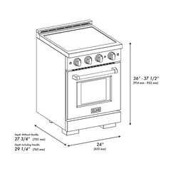 ZLINE 24 in. 3.2 cu. ft. Paramount Induction Range with 3 Element Cooktop and Electric Convection Oven - SINR - The Home Selection