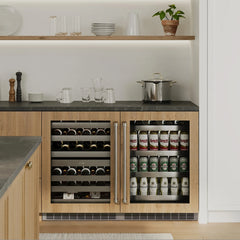 ZLINE 24 in. Touchstone 151 Can Beverage Fridge With Panel Ready Glass Door (RBSPO-24) - The Home Selection