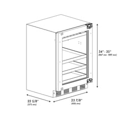 ZLINE 24 in. Touchstone 151 Can Beverage Fridge With Panel Ready Glass Door (RBSPO-24) - The Home Selection