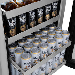 ZLINE 24 in. Touchstone 151 Can Beverage Fridge With Solid Stainless Steel Door - RBSO-ST-24 - The Home Selection