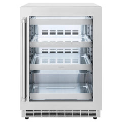 ZLINE 24 in. Touchstone 151 Can Beverage Fridge With Stainless Steel Glass Door (RBSO-GS-24) - The Home Selection