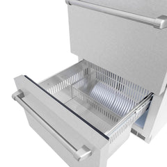 ZLINE 24 in. Touchstone 168 Can Outdoor-Rated Dual Refrigerator Drawer - RDSO - The Home Selection