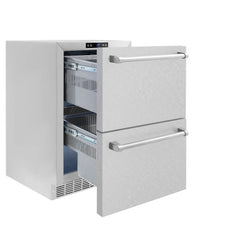 ZLINE 24 in. Touchstone 168 Can Outdoor-Rated Dual Refrigerator Drawer - RDSO - The Home Selection