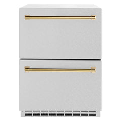 ZLINE 24 in. Touchstone 168 Can Outdoor-Rated Dual Refrigerator Drawer - RDSO - The Home Selection