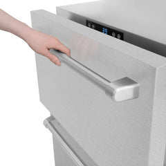 ZLINE 24 in. Touchstone 168 Can Outdoor-Rated Dual Refrigerator Drawer - RDSO - The Home Selection