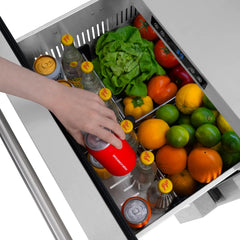 ZLINE 24 in. Touchstone 168 Can Outdoor-Rated Dual Refrigerator Drawer - RDSO - The Home Selection