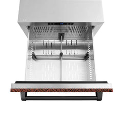 ZLINE 24 in. Touchstone 168 Can Outdoor-Rated Dual Refrigerator Drawer with Hand Hammered Copper Doors - RDSO-HH-24 - The Home Selection