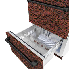 ZLINE 24 in. Touchstone 168 Can Outdoor-Rated Dual Refrigerator Drawer with Hand Hammered Copper Doors - RDSO-HH-24 - The Home Selection