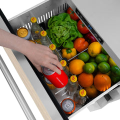 ZLINE 24 in. Touchstone 168 Can Outdoor-Rated Dual Refrigerator Drawer with Panel-Ready Doors - RDSPO-24 - The Home Selection