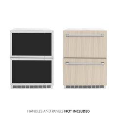 ZLINE 24 in. Touchstone 168 Can Outdoor-Rated Dual Refrigerator Drawer with Panel-Ready Doors - RDSPO-24 - The Home Selection