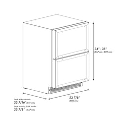 ZLINE 24 in. Touchstone 168 Can Outdoor-Rated Dual Refrigerator Drawer with Panel-Ready Doors - RDSPO-24 - The Home Selection