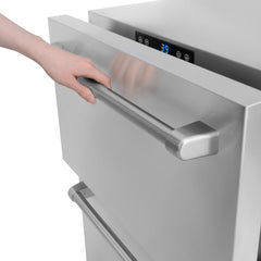 ZLINE 24 in. Touchstone 168 Can Outdoor-Rated Dual Refrigerator Drawer with Stainless Steel Doors - RDSO-ST-24 - The Home Selection