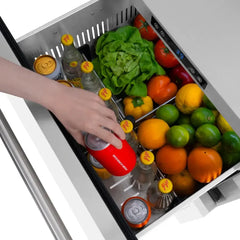 ZLINE 24 in. Touchstone 168 Can Outdoor-Rated Dual Refrigerator Drawer with White Matte Doors - RDSO - The Home Selection