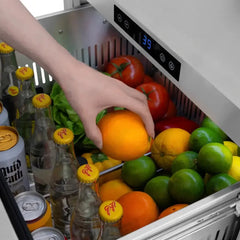 ZLINE 24 in. Touchstone 168 Can Outdoor-Rated Dual Refrigerator Drawer with White Matte Doors - RDSO - The Home Selection